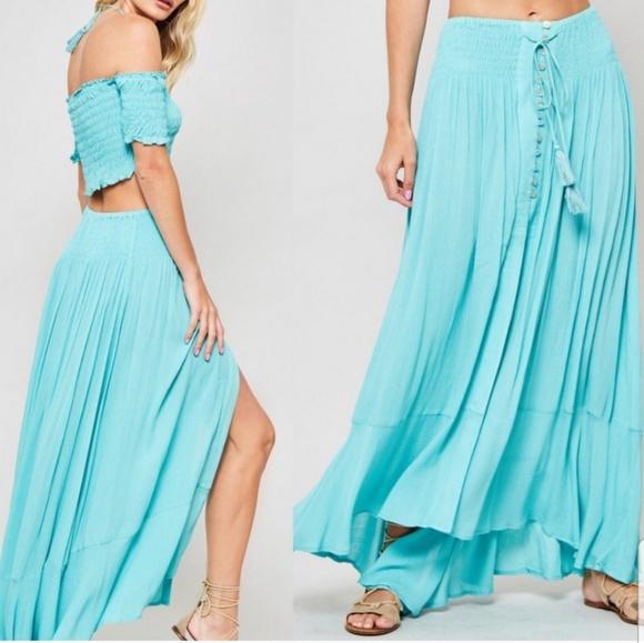 🎉HOST PICK🎉RUFFLED MAXI SKIRT W/ TOP SET - Picture 2 of 7